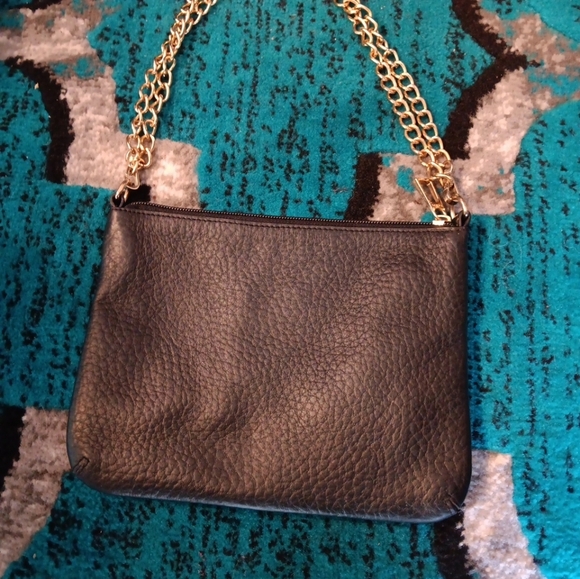 Lodis Black Pebble Leather Chain Strap Convertible Wristlet Purse - Picture 4 of 7